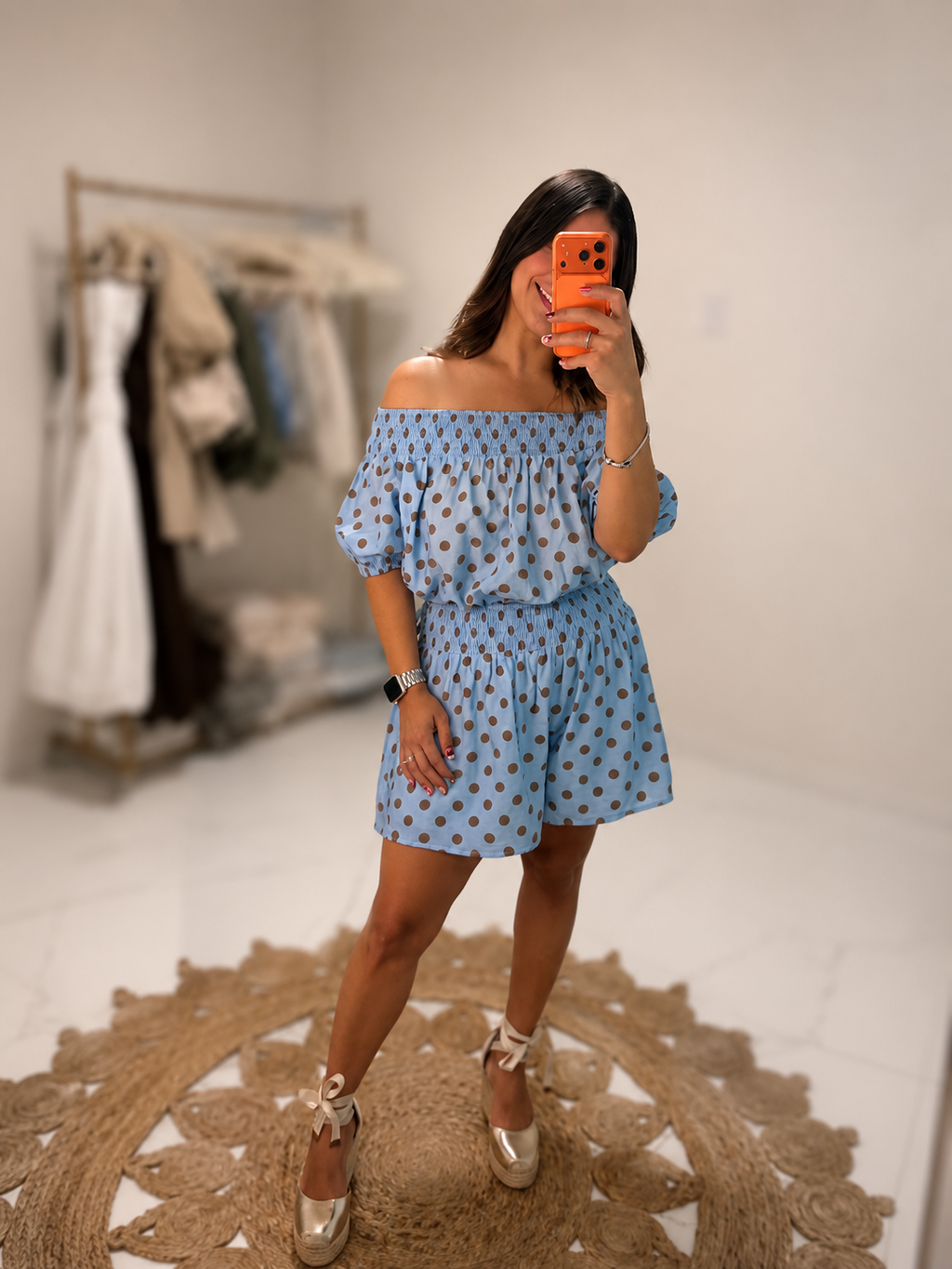 Polka dot set - Blue